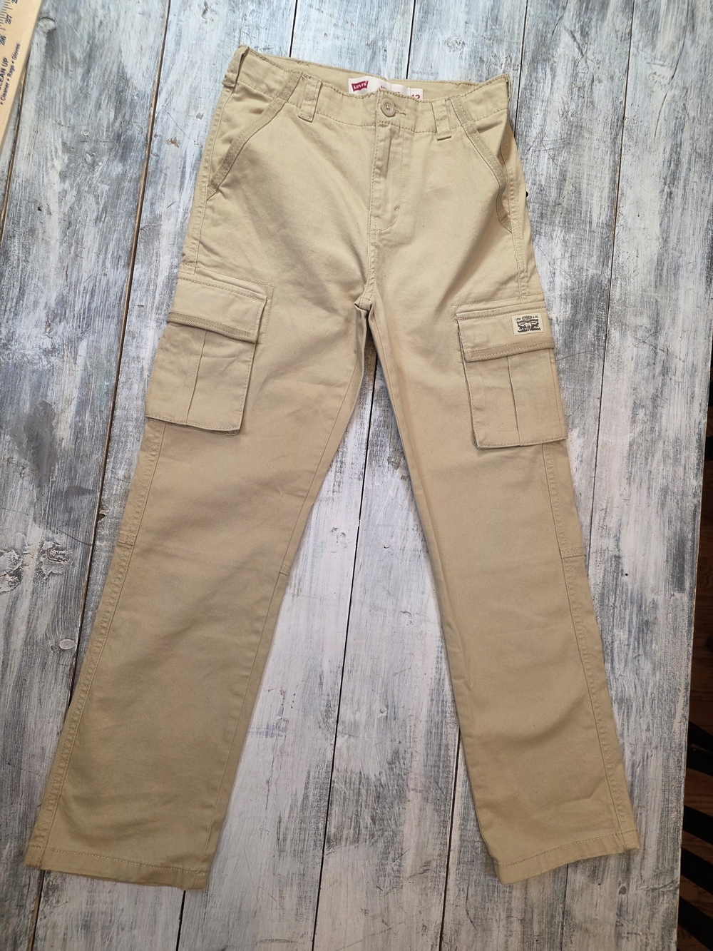 Levi's Khaki/Tan Straight Leg Cargo Pants for Kids sz 12